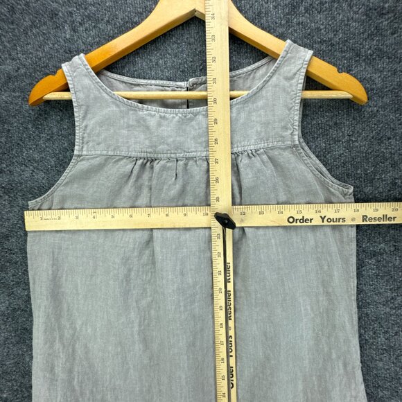 Artisan NY Dress Womens Small Gray Linen Sleeveless Lagenlook Eyelet Boho Casual - Picture 13 of 14